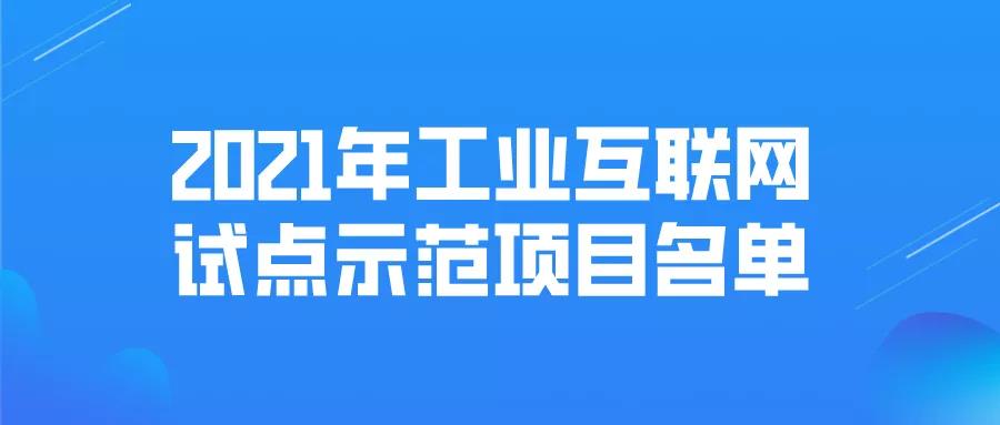 2021年工業(yè)互聯(lián)網(wǎng)試點示范項目名單