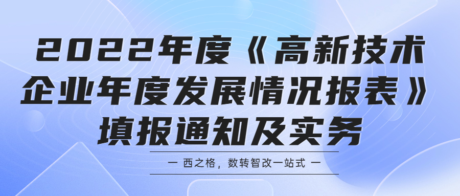 2022年度《高新技術(shù)企業(yè)年度發(fā)展情況報(bào)表》填報(bào)通知及實(shí)務(wù)